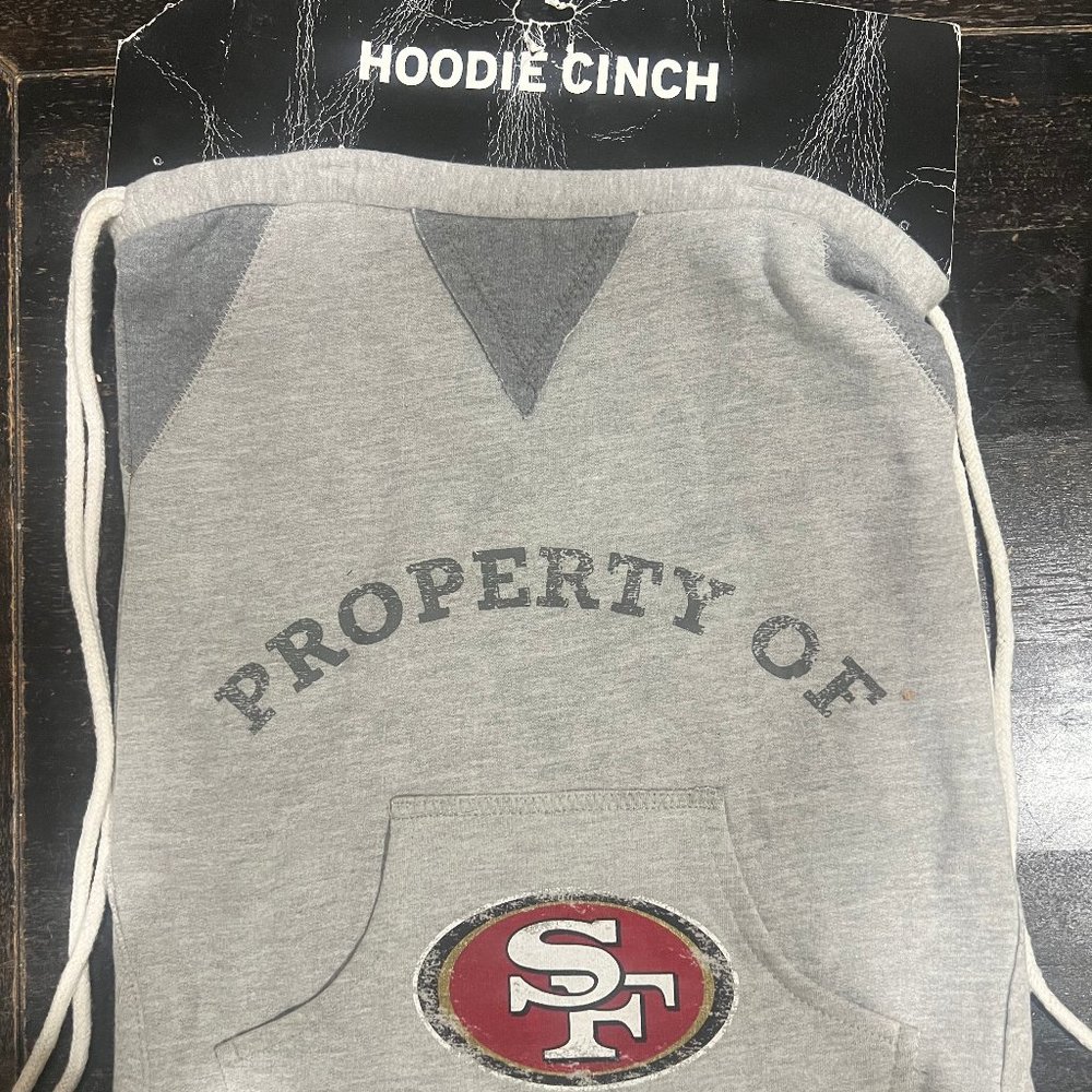 San Francisco 49ers Hoodie Cinch Backpack - Faded 49ers Logo By Little Earth